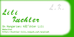 lili kuchler business card